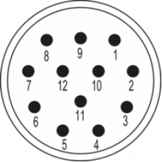  Вставки  сигнальные М 23-12-Полюсный вывод  против часовой стрелки  7.004.9121.12